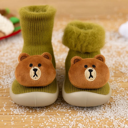 Baby Boy Girls Toddlers Moccasins Non-Skid Indoor Slipper Shoes Socks