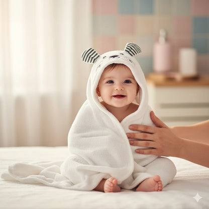 Baby Hooded Plush Animal Blankets | Ultra-Soft Fleece 36x30" | Bath & Cuddle Essential
