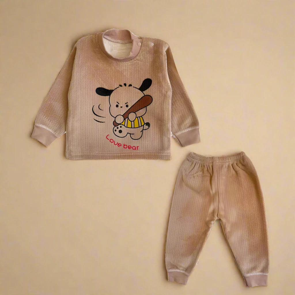 Baby Winter Velvet Sweatshirt & Trouser Set