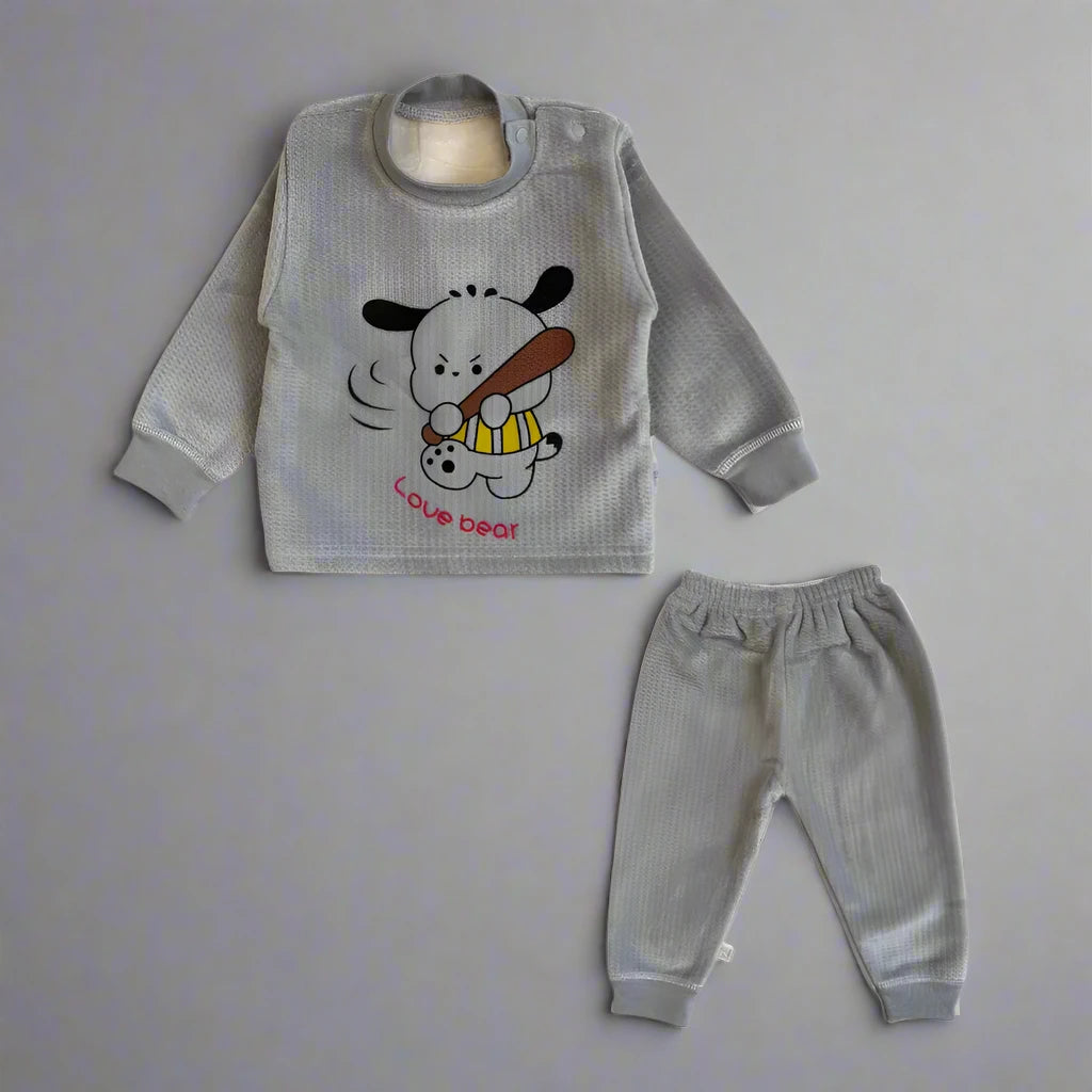 Baby Winter Velvet Sweatshirt & Trouser Set