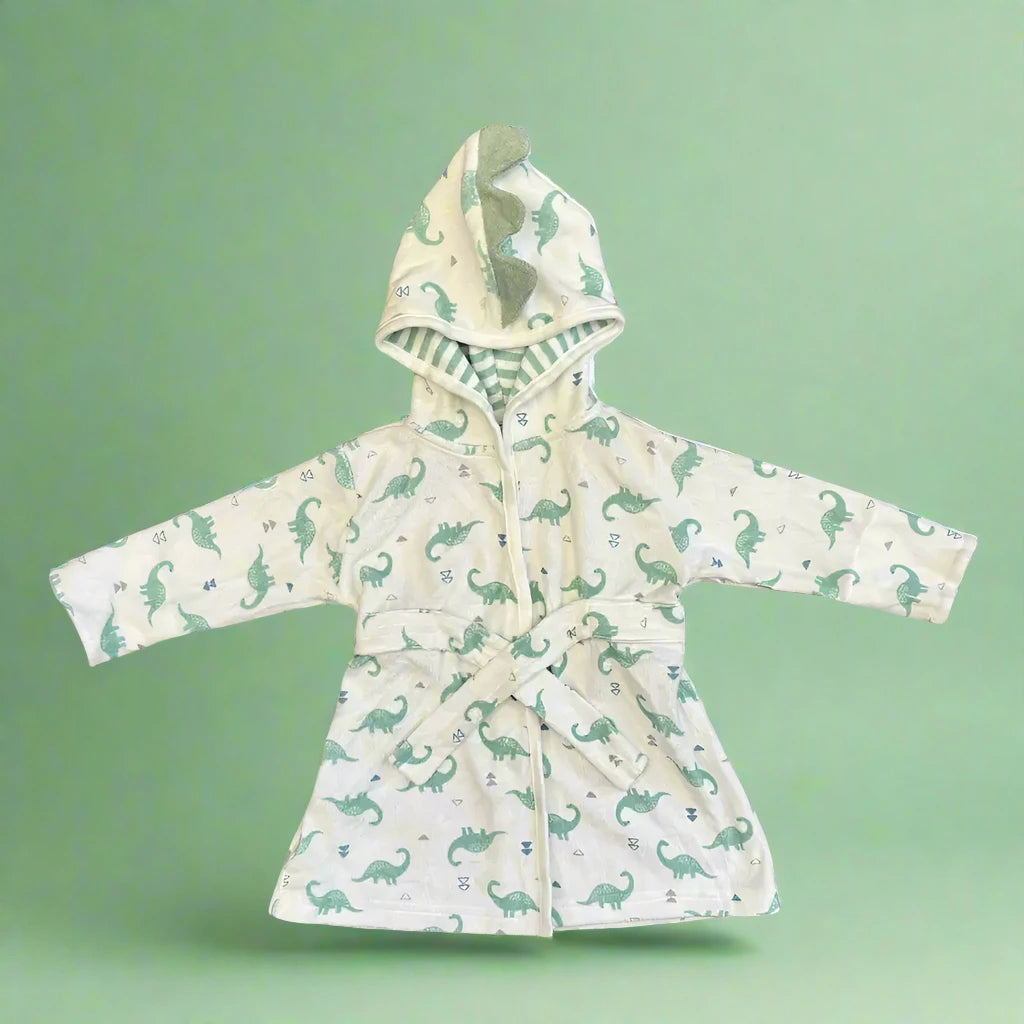 Dinosaur-Themed Baby Bathrobe (Made in Thailand)