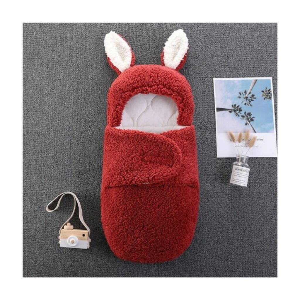 Cozy Bunny Bliss Without leg: Warm Plush Hooded Swaddle Wrap Blanket for Newborns-0-6M (Copy)