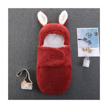 Cozy Bunny Bliss Without leg: Warm Plush Hooded Swaddle Wrap Blanket for Newborns-0-6M (Copy)
