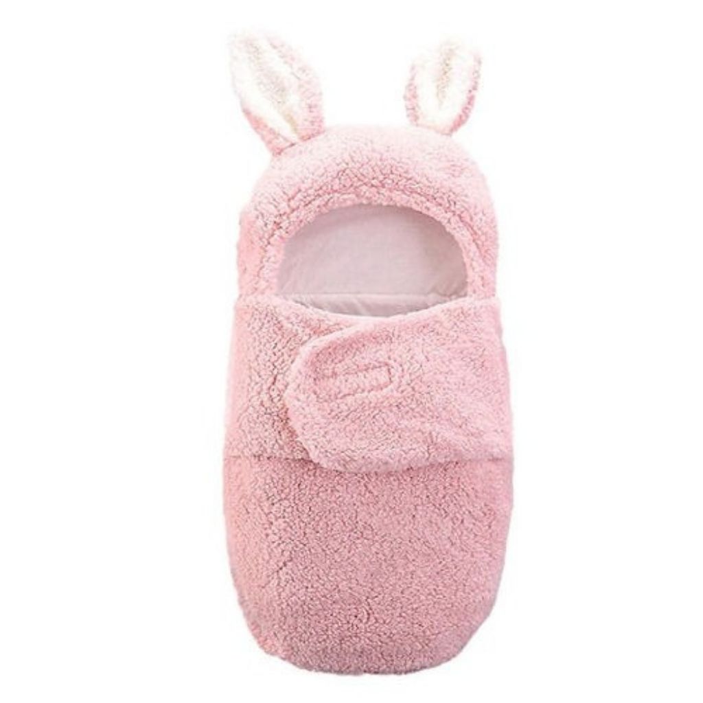 Cozy Bunny Bliss Without leg: Warm Plush Hooded Swaddle Wrap Blanket for Newborns-0-6M (Copy)