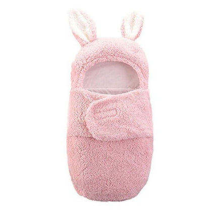 Cozy Bunny Bliss Without leg: Warm Plush Hooded Swaddle Wrap Blanket for Newborns-0-6M (Copy)