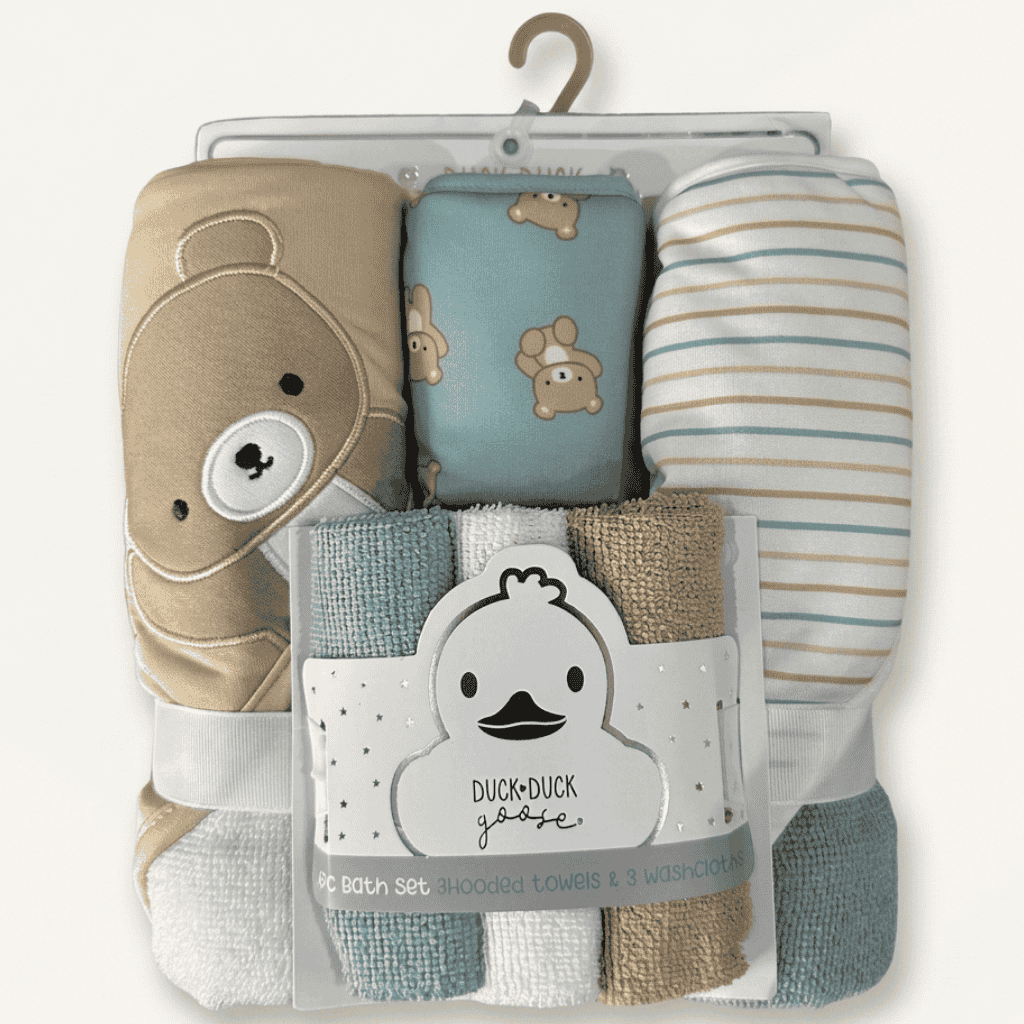 6-Piece Baby Bath Set - 3 Hooded Towels & 3 Washcloths (Le Petit)