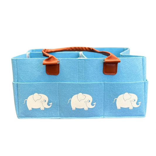 Kids Large Blue Elephant Caddy Organizer - Versatile Storage Solution
