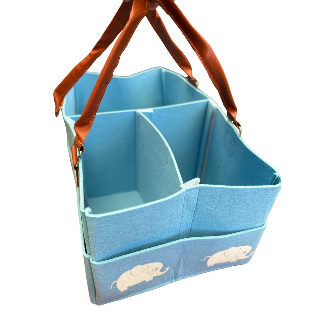 Kids Large Blue Elephant Caddy Organizer - Versatile Storage Solution