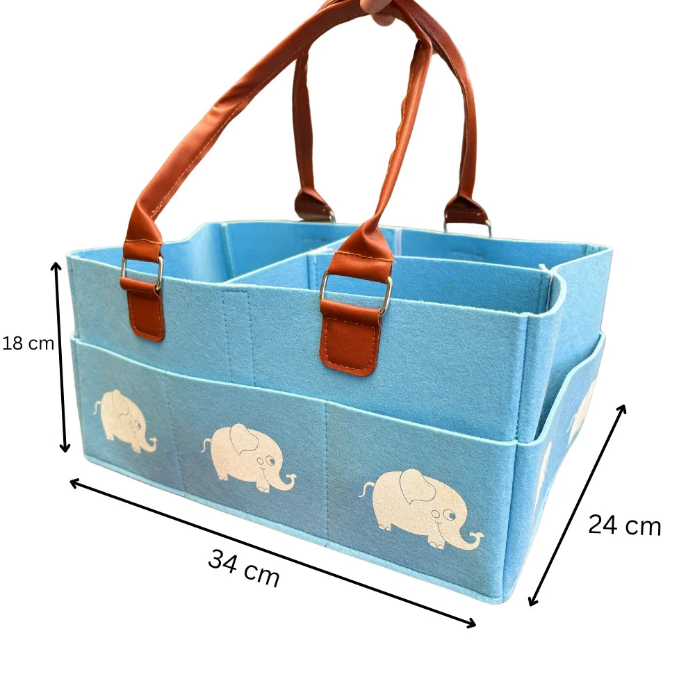 Kids Large Blue Elephant Caddy Organizer - Versatile Storage Solution