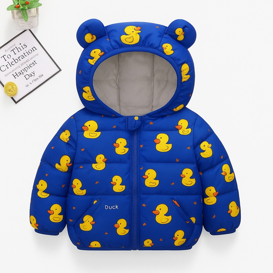 Unisex Ultra-Lightweight Puffer Jacket with Hood for Baby/Toddlers