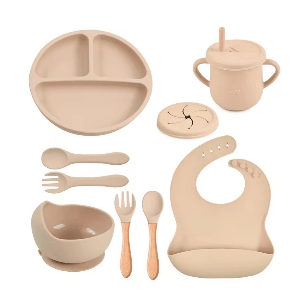 9-Piece Baby Silicone Feeding Set - BPA-Free Mealtime Essentials