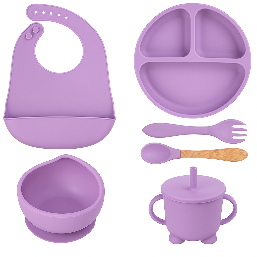 9-Piece Baby Silicone Feeding Set - BPA-Free Mealtime Essentials