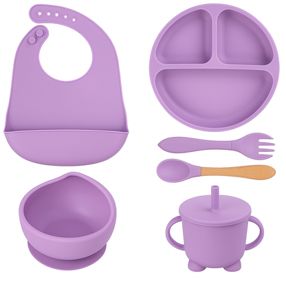 9-Piece Baby Silicone Feeding Set - BPA-Free Mealtime Essentials
