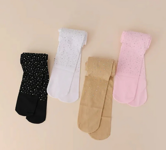 Net Baby Girls Diamond-Accented Leggings (Black & White)