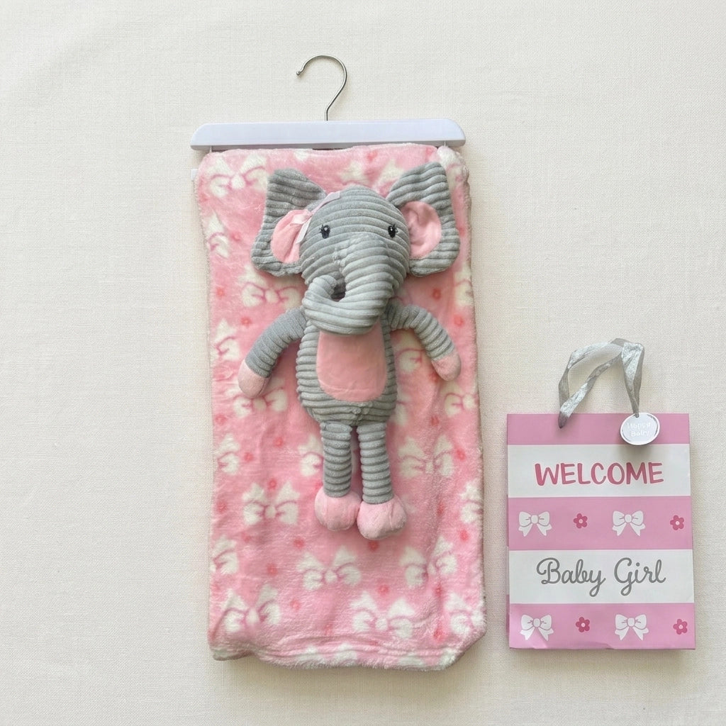 Printed Baby Blanket & Soft Toy Set with Gift Bag | Alaya Junior