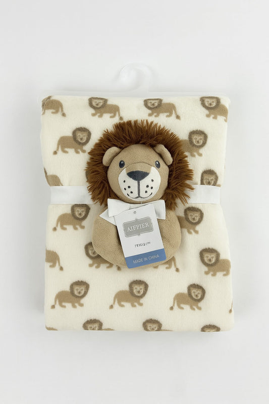 Plush Baby Security Blanket | Lion Variation