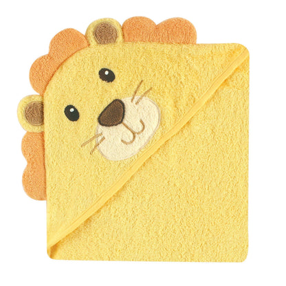 Hudson Baby Animal Face Hooded Towels | 30x30 Terry Cotton | Lion