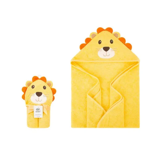 Hudson Baby Animal Face Hooded Towels | 30x30 Terry Cotton | Lion