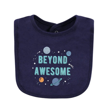 Hudson Baby Infant Boys Cotton Bibs, Space, One Size