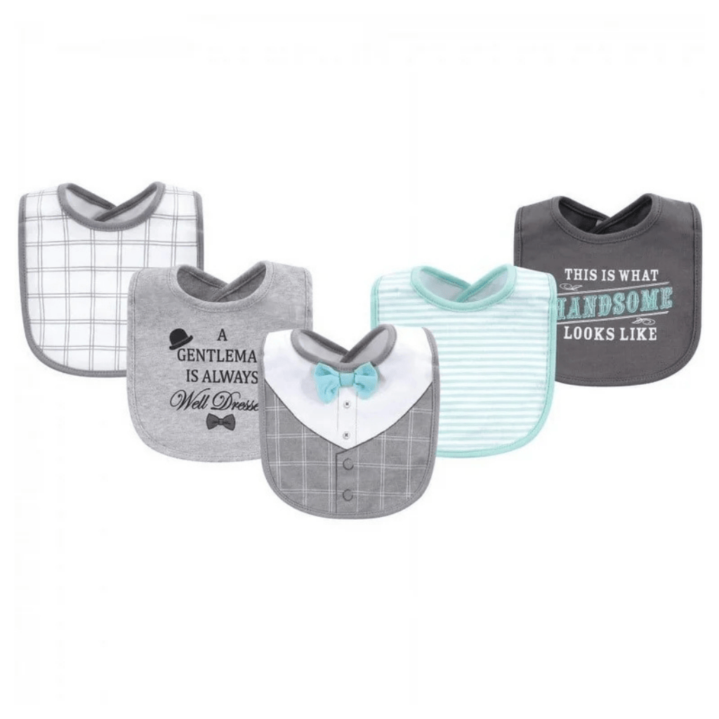 Hudson Baby Cotton Bibs, Gentlemen 6.3 *7.6 inch
