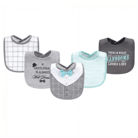 Hudson Baby Cotton Bibs, Gentlemen 6.3 *7.6 inch