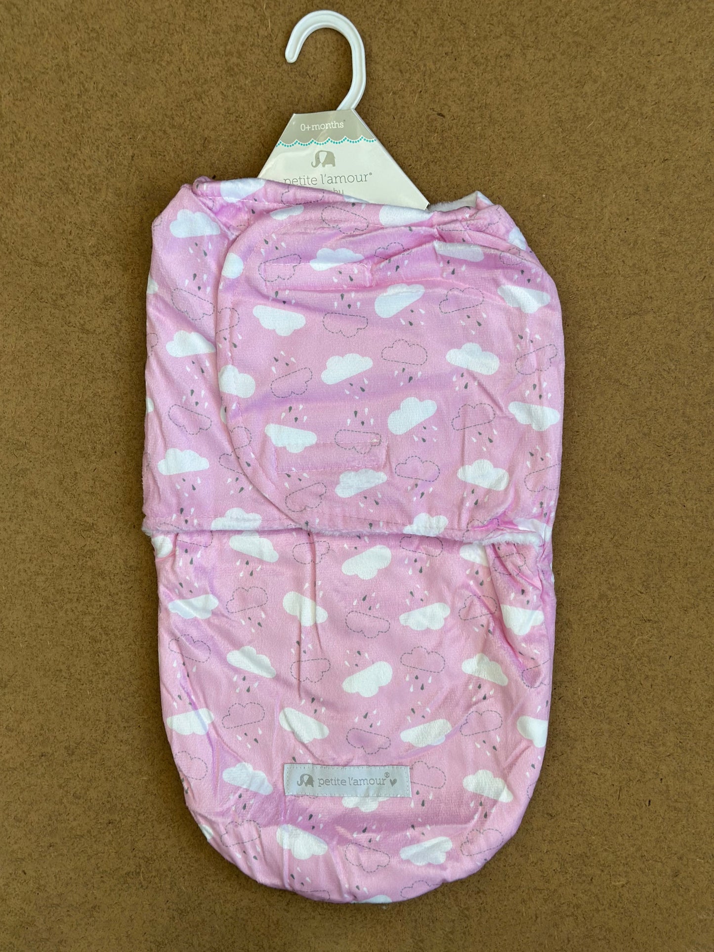Adjustable Cloudy Sherpa-Lined Winter Swaddle by Little Sparks (Pink)