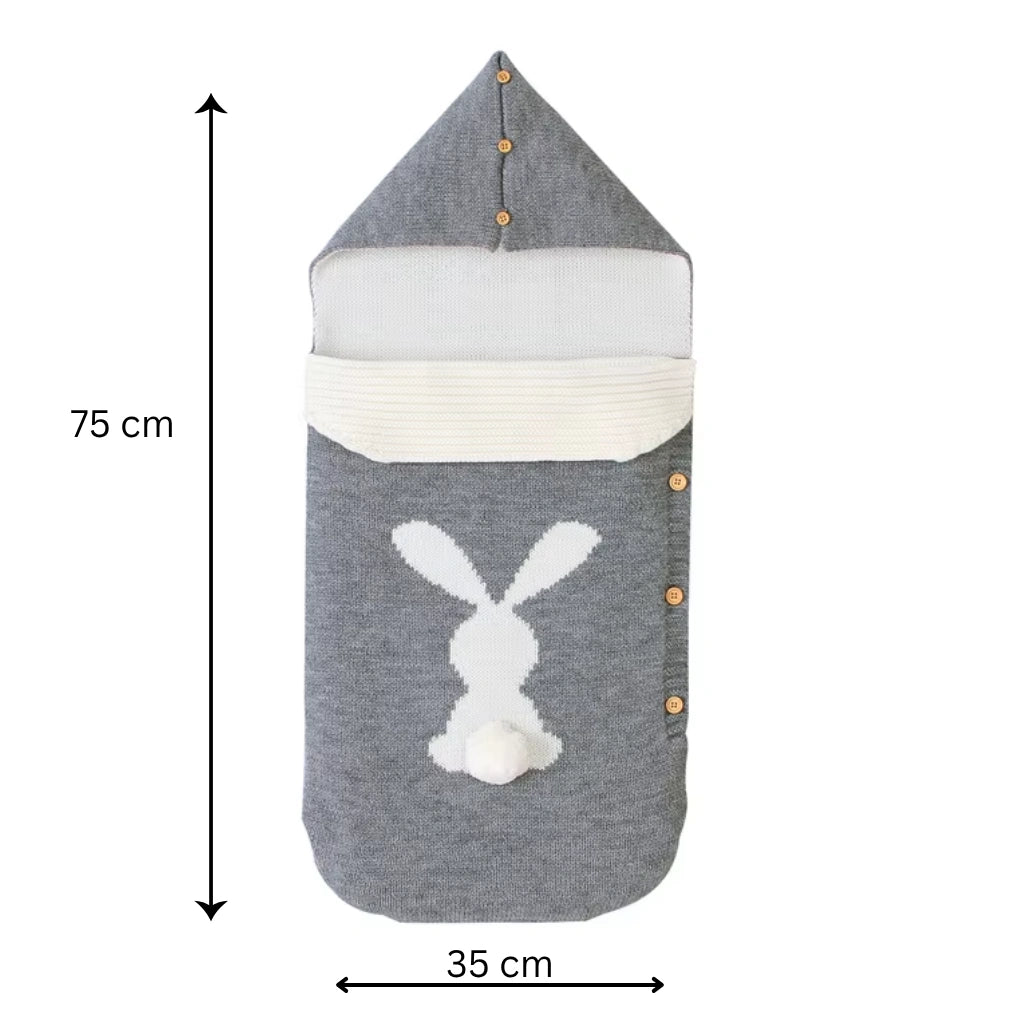 Adorable Knitted Bunny Baby Sleeping Bag