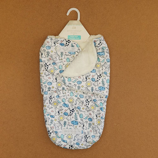 Adjustable Sherpa-Lined Winter Swaddle by Little Sparks (Blue)