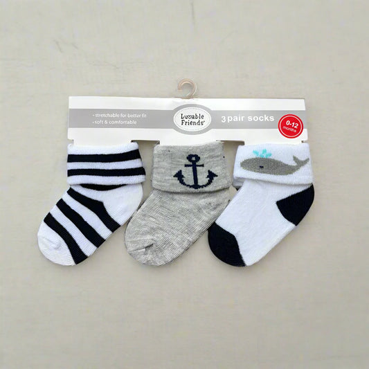 Luvable 3 Pair Socks Gift Nautical Dreams Set