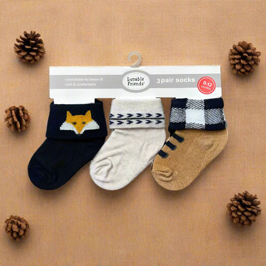 Luvable 3 Pair Socks Gift Woodland Adventure Set