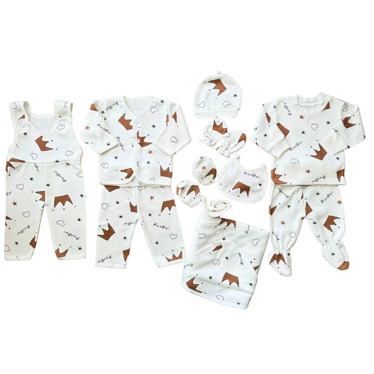 Fleece  12-Piece Crown Newborn Starter Set - Royal Baby Essentials