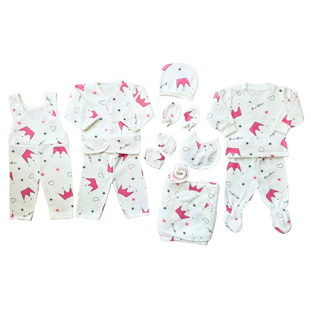 Fleece  12-Piece Crown Newborn Starter Set - Royal Baby Essentials