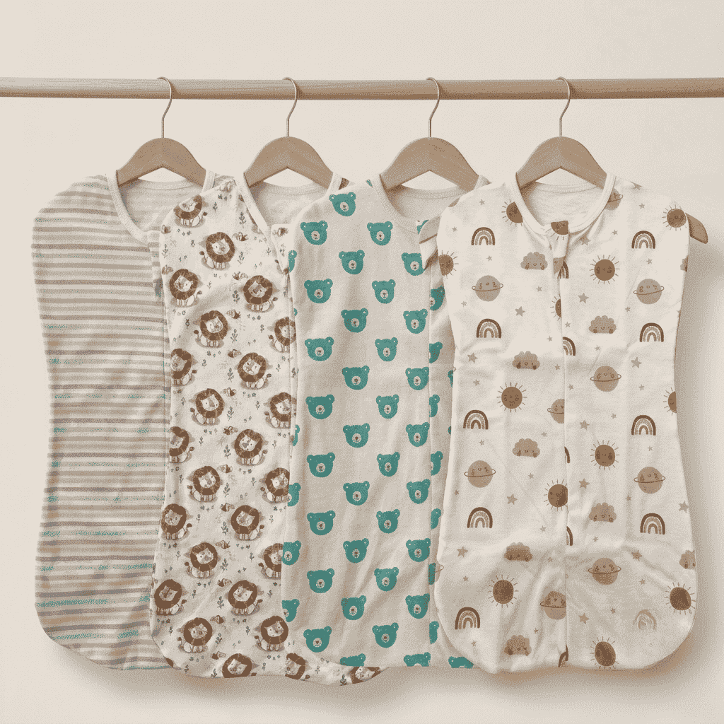 Baby Soft Cotton Swaddle Sleep Sack with Zipper (Newborn-3M 21”)
