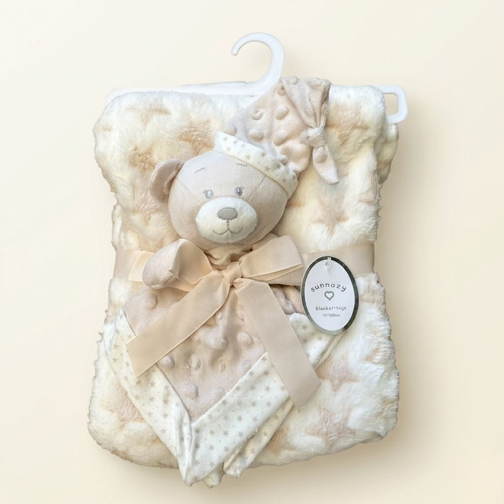 Sunnozy Baby Blanket with toy security blanket (0-3Y)- 36x36inch