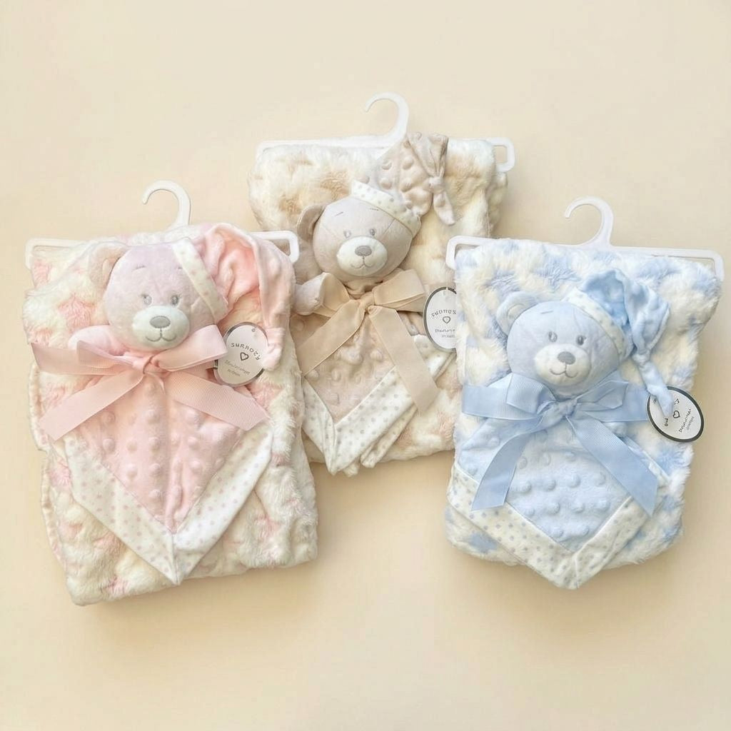 Sunnozy Baby Blanket with toy security blanket (0-3Y)- 36x36inch