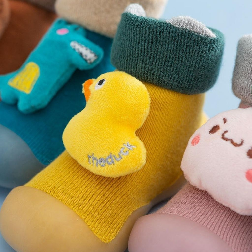 Baby Boy Girls Toddlers Moccasins Non-Skid Indoor Slipper Shoes Socks