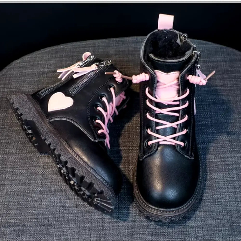 Buy Toddler Girls Winter Long Boots Stylish Black and Pink Boots with Double Zipper Alaya Junior