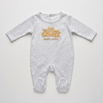 Unisex Baby Footed Romper 3-Pack, 100% Cotton | Alaya Junior