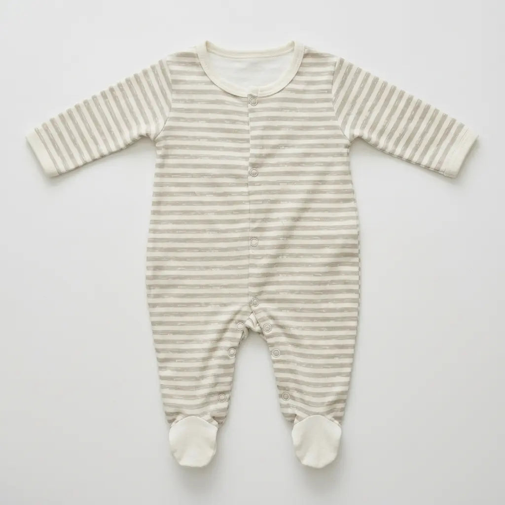 Unisex Baby Footed Romper 3-Pack, 100% Cotton | Alaya Junior