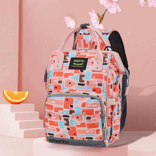 Vibrant Geometric Patterned  Diaper  Backpack