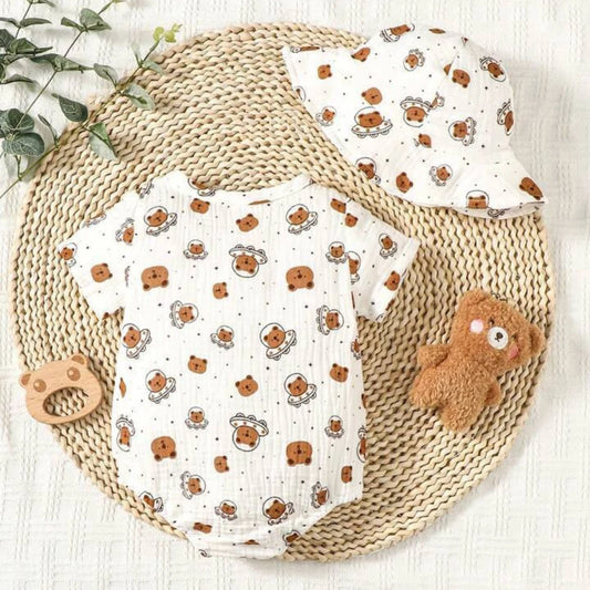 Baby Summer Bodysuit With Cap