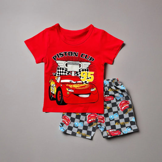 Baby Boys 2 Pcs Cars Design Summer Short And Shirt Set