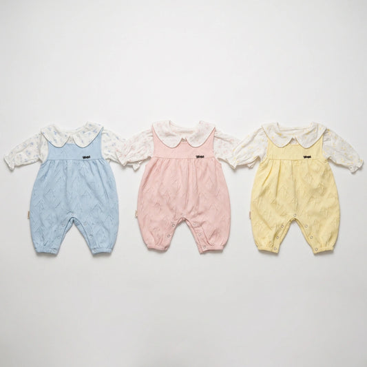 Baby Girl Cotton Floral Romper  (0-9M)