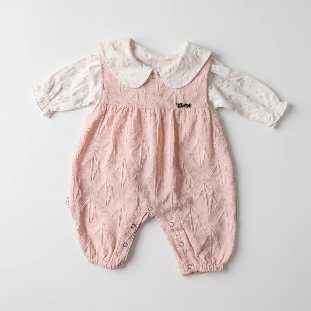 Baby Girl Cotton Floral Romper  (0-9M)