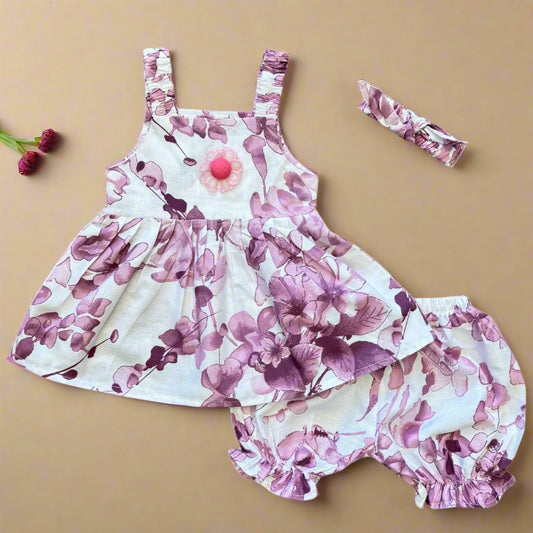 Baby Girls’ Summer White 3-Piece Frock -- SS09