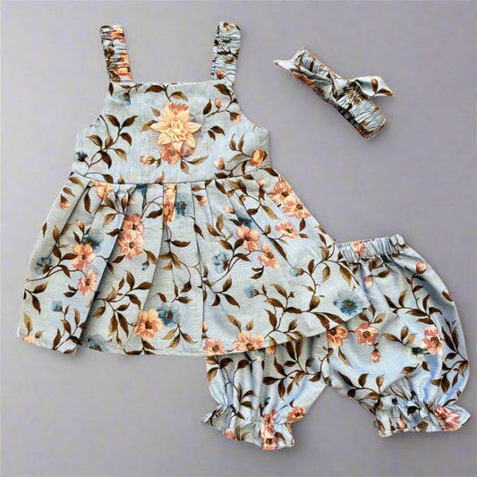 Baby Girls’ Summer White 3-Piece Frock -- SS10