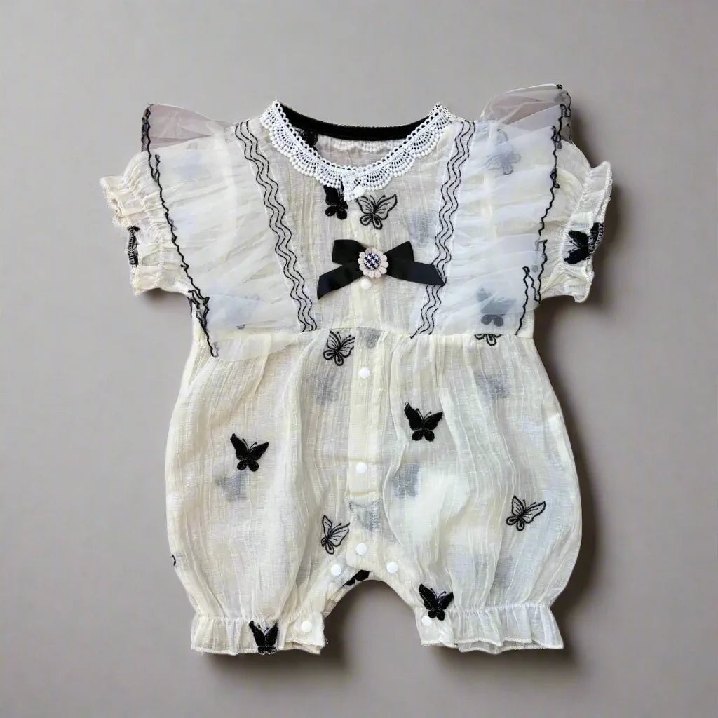 Baby Girls Summer Butterfly Frock with Flutter Sleeves