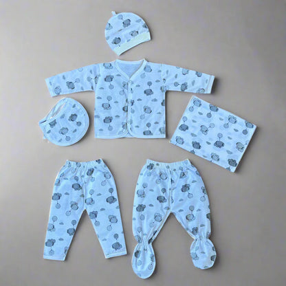 Baby Summer 7-Piece Starter Set with Wrapping Sheet (Elephant Design)