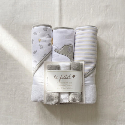 Baby Hooded Towel & Washcloth Set – 6 Pieces