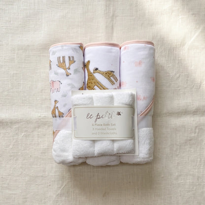 Baby Hooded Towel & Washcloth Set – 6 Pieces